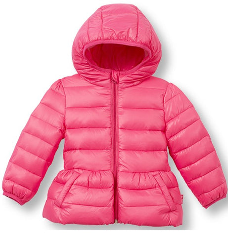 Le Top Girls' Deep Pink Hooded Down Jacket