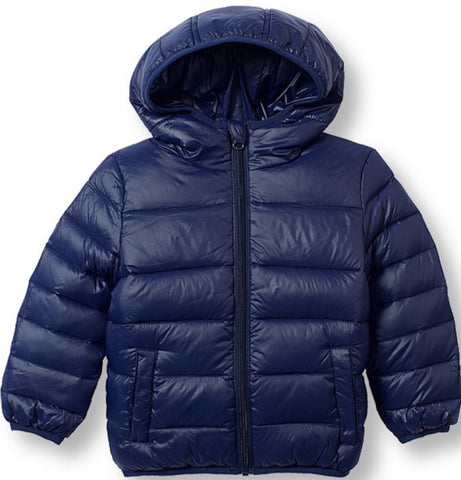 Le Top Navy Blue Hooded Down Jacket