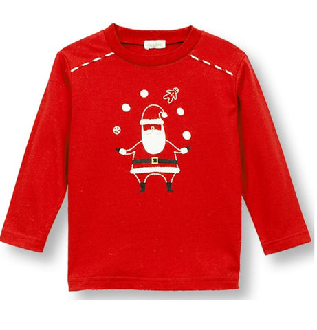 Le Top Boys' Santa Claus Long Sleeve Tee