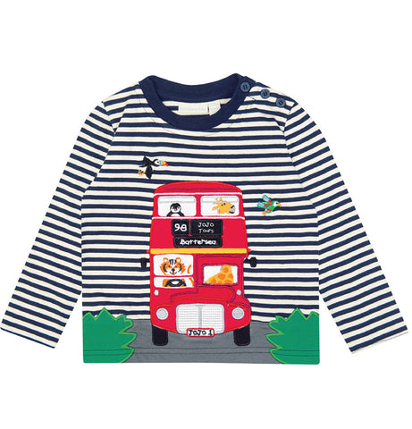 JoJo Maman Bebe Stripe London Bus Boys' Top