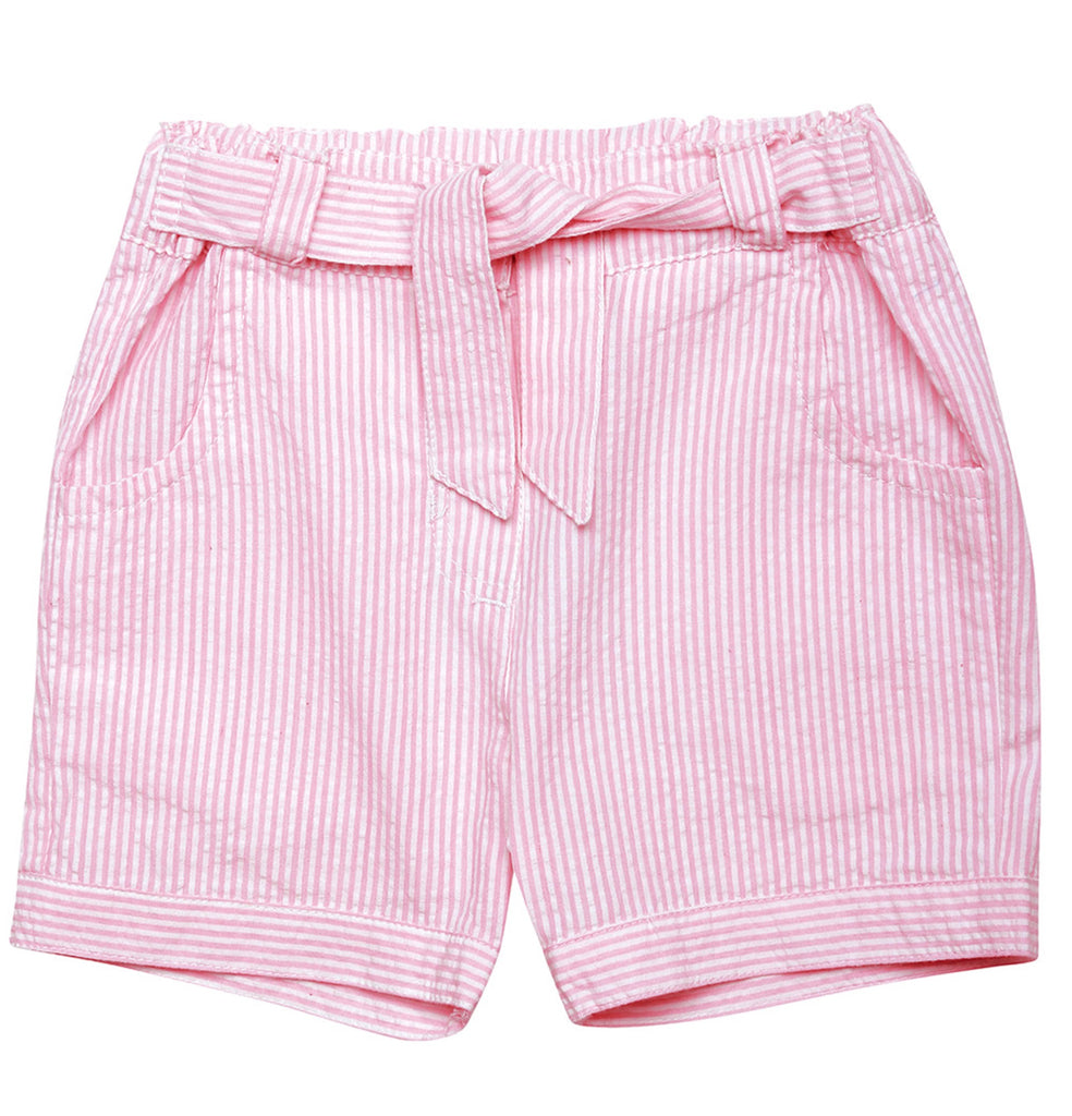 JoJo Maman Bebe Girls Pink Stripe Shorts